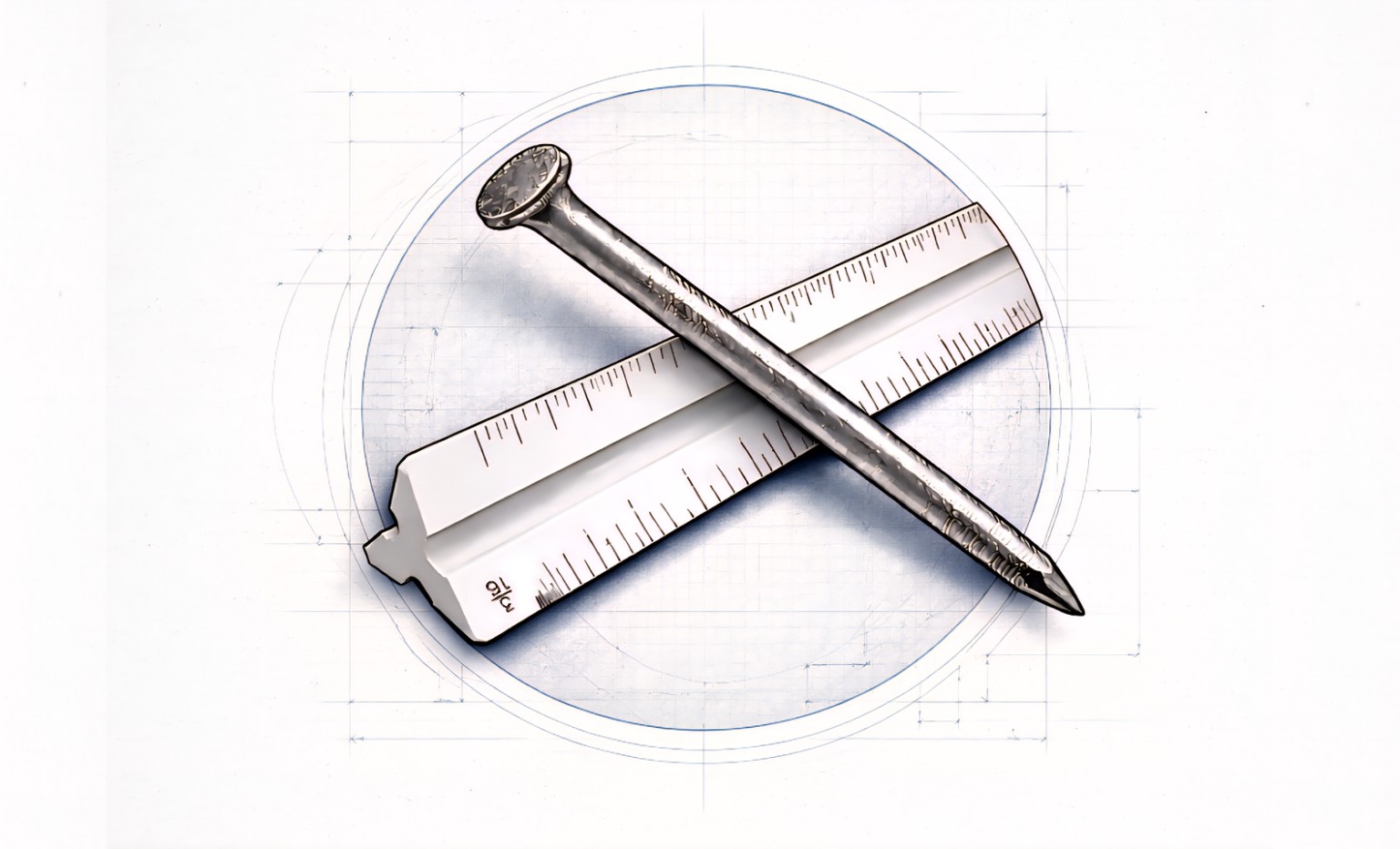 Nail and Scale nail and scale ruler logo