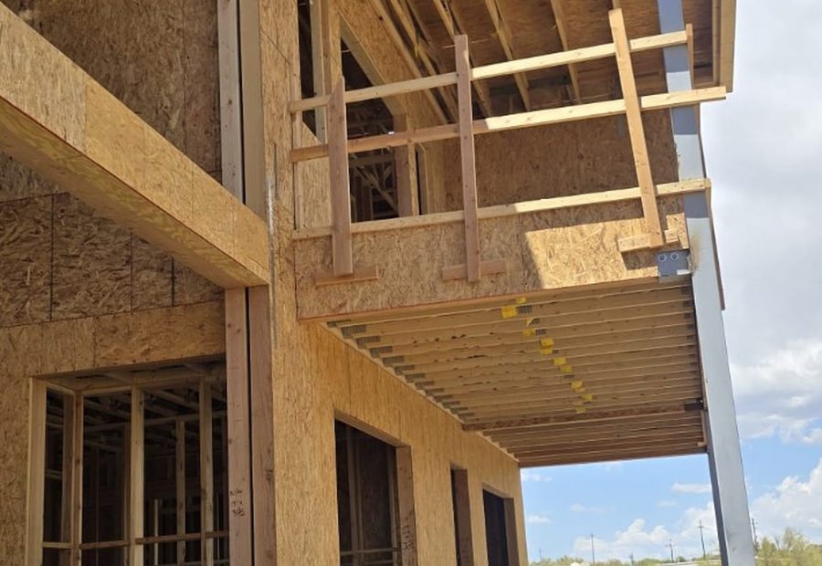 Exterior custom home framing