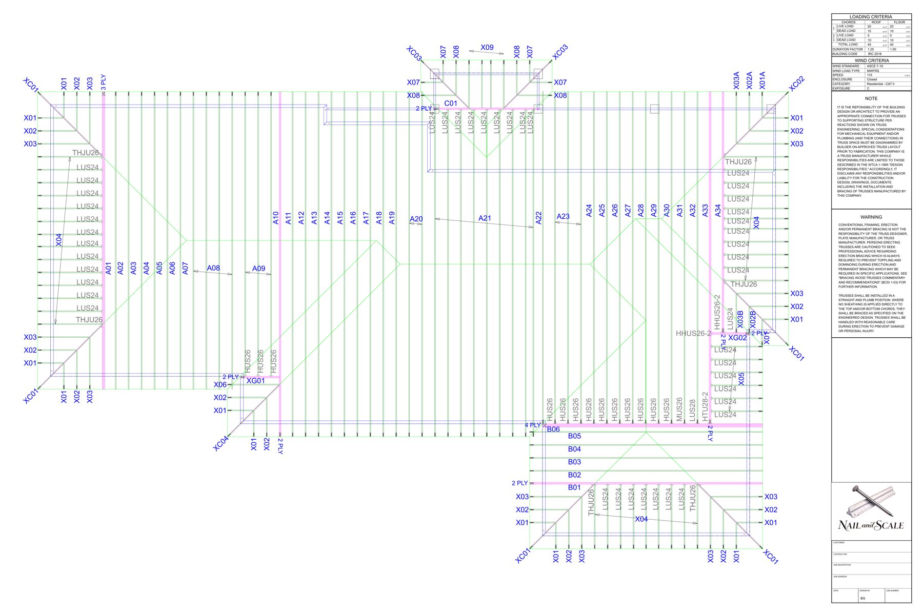 Custom Residence Truss Layout